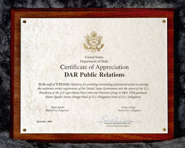 sample certificate of appreciation